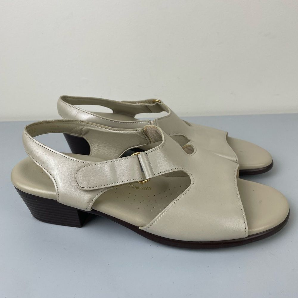 SAS Sandals Suntimer Lusso Women's Size 8.5 Shimmer Pearl Comfort Hook & Loop